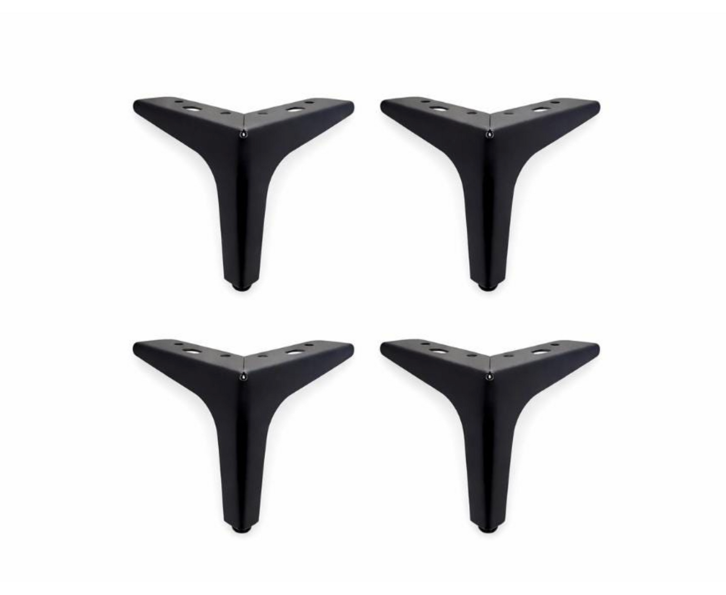 4" Black Metal Furniture Legs for Sofa, Couch and Cabinet – Set of 4 Modern Heavy Duty Legs (Model 801-4B)