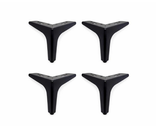 4" Black Metal Furniture Legs for Sofa, Couch and Cabinet – Set of 4 Modern Heavy Duty Legs (Model 801-4B)