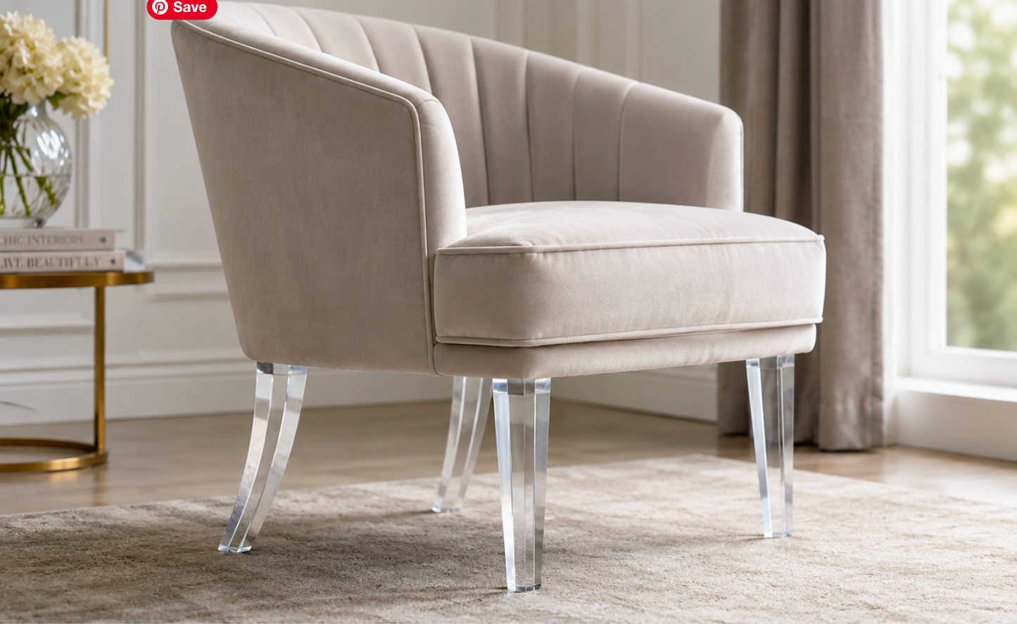 Acrylic Chair Legs Replacement Clear Lucite Chair Legs 15"H 4pc Set, 1521SCA