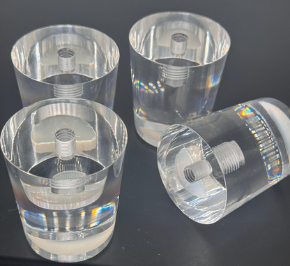 Acrylic Lucite Furniture Legs for Sofa, Cabinet, ET Center Vanity, 2-1/8"H Tapered, 4PC 2021A