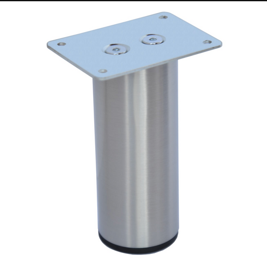 Metal Furniture Cylinder Legs 5" Round Brush Satin Nickel Sofa Cabinet Vanity DIY Feet