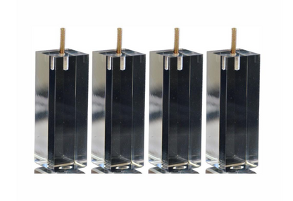Acrylic Lucite Straight Furniture Legs for Sofa, Cabinet, Vanity, ET Center, 6"H, 902-6A