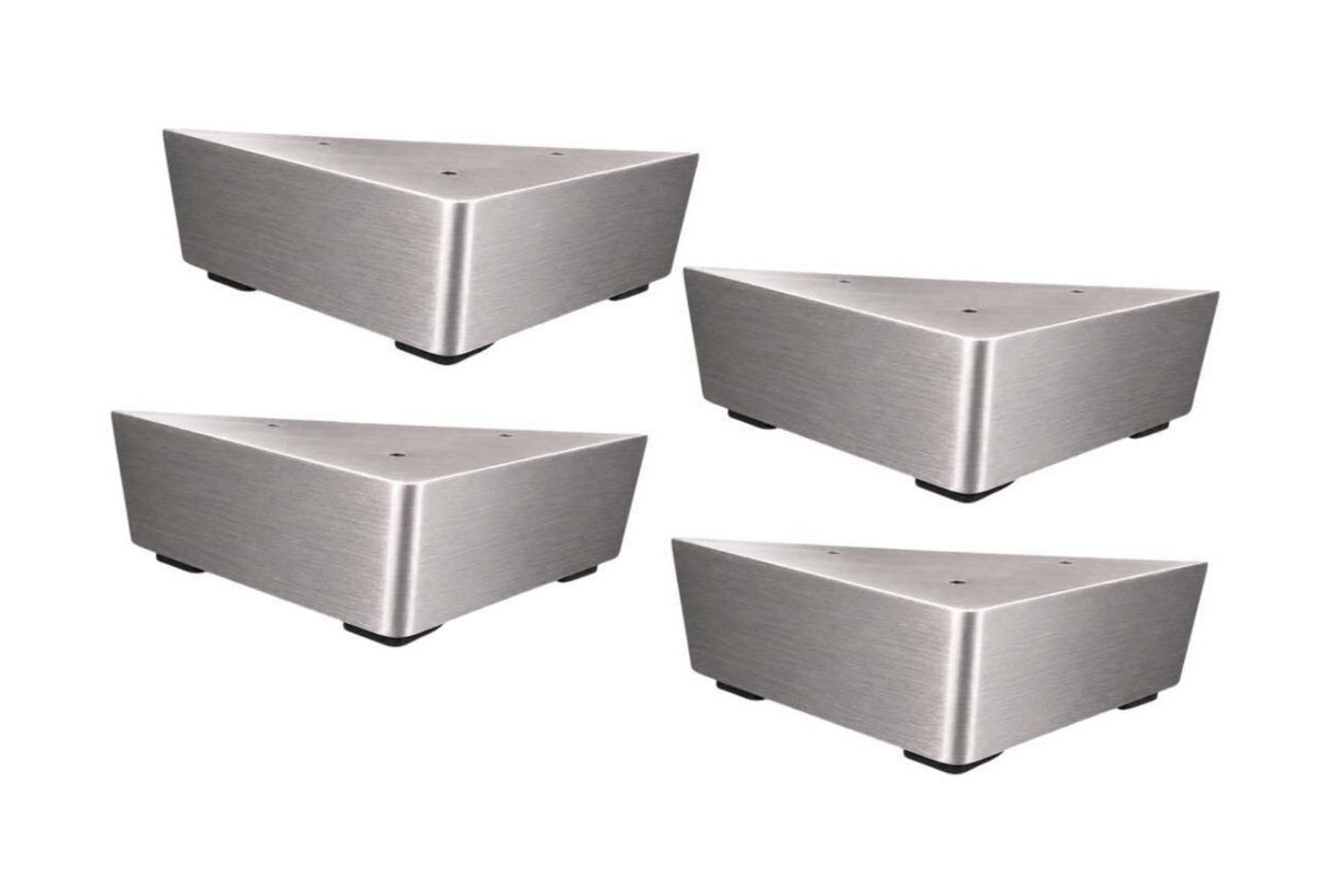 Brushed Satin Nickel Triangle Metal Furniture Leg – 2-1/4" H Sofa/Cabinet/Vanity Foot (500-2P)