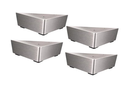 Brushed Satin Nickel Triangle Metal Furniture Leg – 2-1/4" H Sofa/Cabinet/Vanity Foot (500-2P)