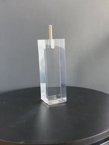 Acrylic Lucite Straight Furniture Legs for Sofa, Cabinet, Vanity, ET Center, 6"H, 902-6A