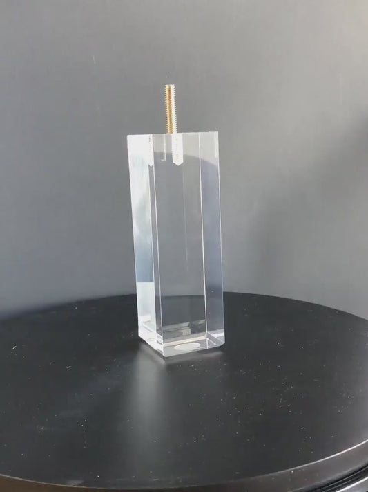 Acrylic Lucite Straight Furniture Legs for Sofa, Cabinet, Vanity, ET Center, 6"H, 902-6A