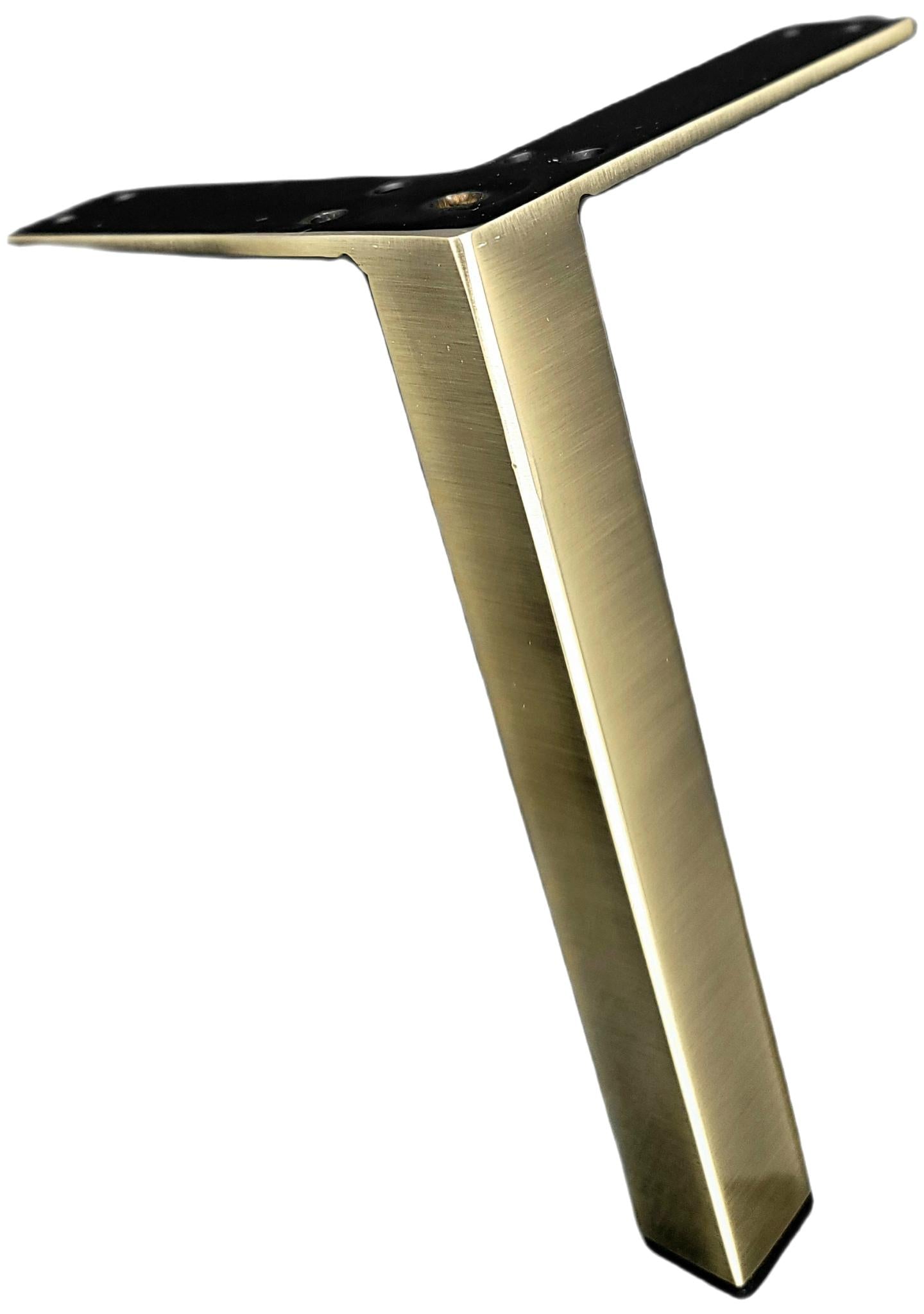 Antique Brass Metal Furniture Leg, Sofa Leg, Square Cabinet or Vanity Leg, 8″H, 801-8nb